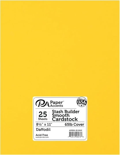 Accent Design Paper Accents Stash Builder Cardstock 8.5" x 11" Daffodil by AccentDesignsPaperAccents