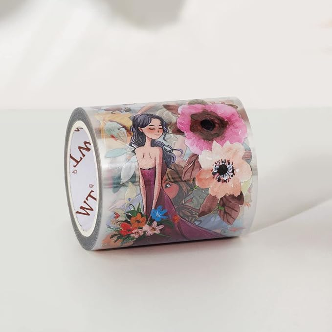 WT Carefree Wide PET Tape, Single Roll, Original Character Designs, Transparent - Image 2