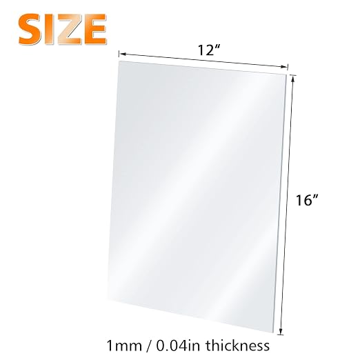 Egofine Plexiglass Sheets 6 Pack of 12x16’’ 0.04 Thick Clear Plastic Cast - Image 2
