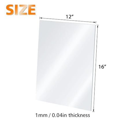 Egofine Plexiglass Sheets 6 Pack of 12x16’’ 0.04 Thick Clear Plastic Cast - Image 2