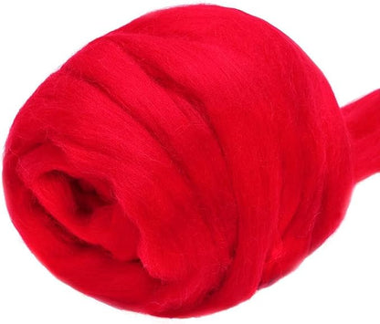 3.53oz Wool Roving Yarn, Wool Felting Supplies, Pure Wools, Chunky Yarn by Jupean