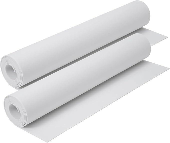 AMZQNART 2Pcs EVA Foam 2mm, Cosplay Foam Roll 16 x 59in White, Suitable by AMZQNART