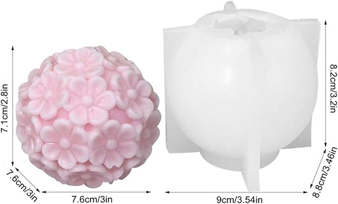 Chrysanthemum Ball Candle Soap Mold Daisy Flower Silicone Mold - Image 2
