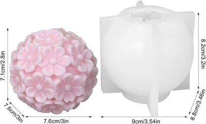 Chrysanthemum Ball Candle Soap Mold Daisy Flower Silicone Mold - Image 2
