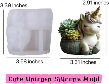 Animal Resin Molds Silicone 3D Cute Unicorn Epoxy Resin Jar Plaster Candle - Image 2