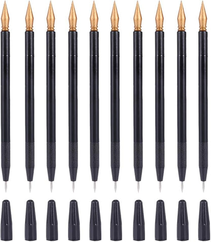 EXCEART Scratch Brush 10 Pcs Set Black Plastic Scratch Painting Pens by EXCEART