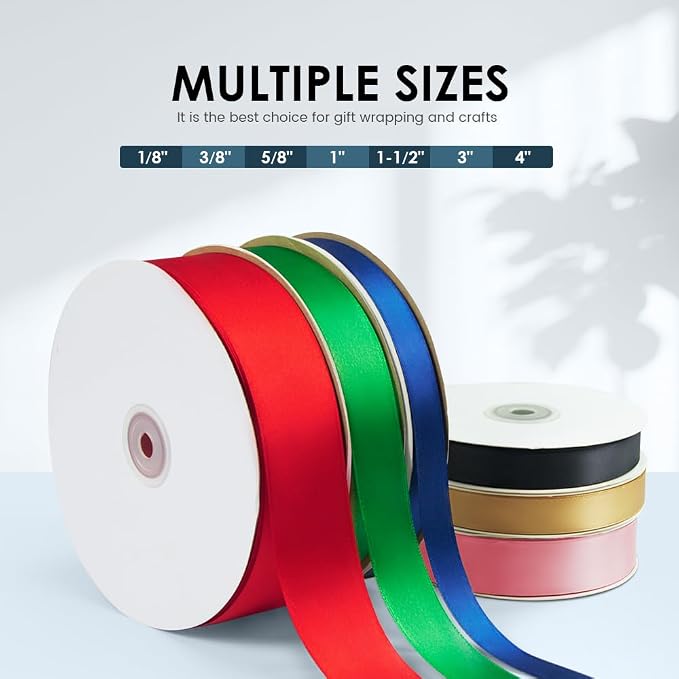 5/8" Wide x 100 Yards Single Face Polyester Satin Ribbon, Satin Ribbon - Image 2
