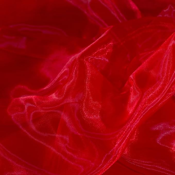 Fynite Red Organza Fabric by The Yard | 10 Yard Long | 44" Wide | Bridal Soft - Image 4