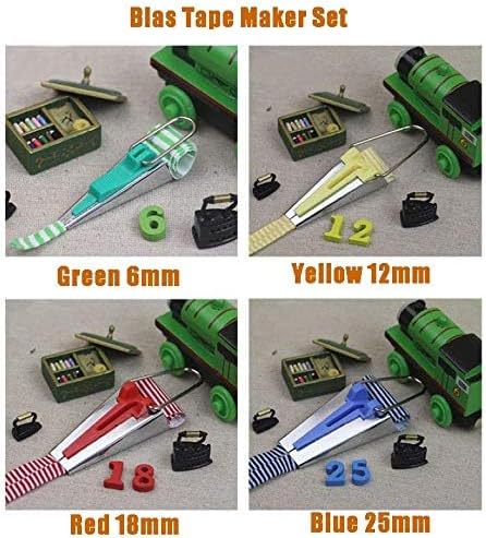 YICBOR Set of 4 Sizes Bias Tape Maker 6mm 12mm 18mm 25mm Fabric Sewing Quilting - Image 6