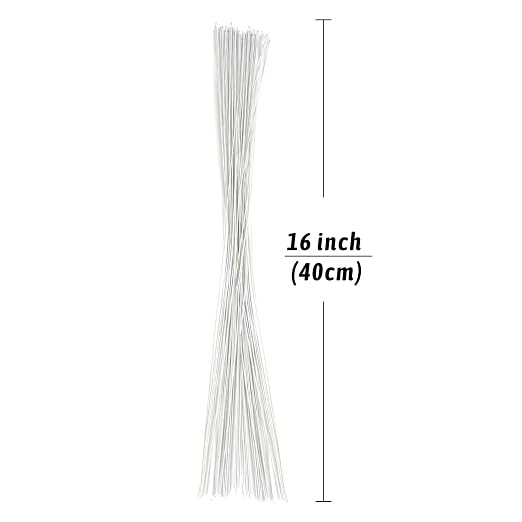 DECORA 18 Gauge White Floral Stem Wire 16 inch, 50/Package - Image 3