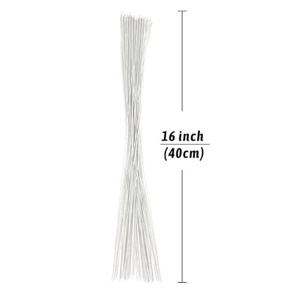 DECORA 18 Gauge White Floral Stem Wire 16 inch, 50/Package - Image 3