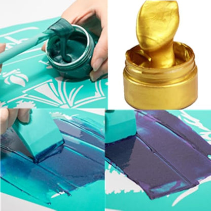 Shimmer Metallic Acrylic Paint Metallic Chalk Paste 1.7oz/50ml Orange, DIY - Image 2