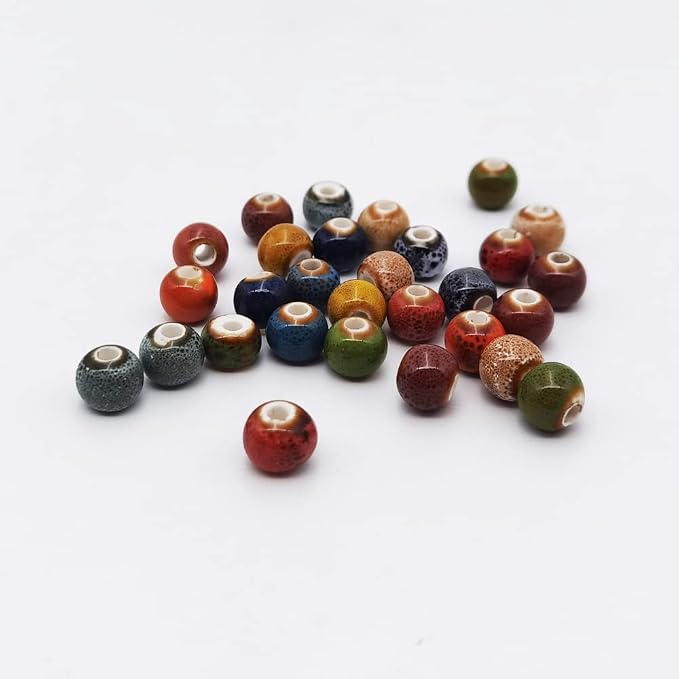 INSPIRELLE 180 Pieces Porcelain Beads Chinese Round Ceramic Beads 8mm - Image 3