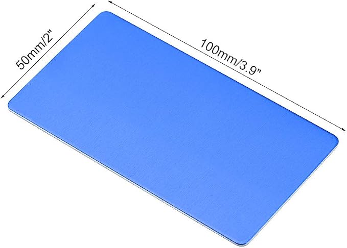 uxcell Blank Metal Card 100x50x0.8mm Anodized Aluminum Plate - Image 2
