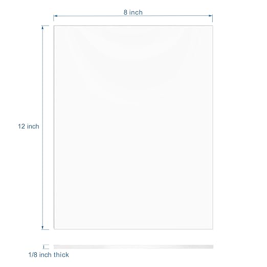 Pack of 10 Clear Acrylic Sheet 8" x 12" Cast Plexiglass Panel 1/8" Thick - Image 3