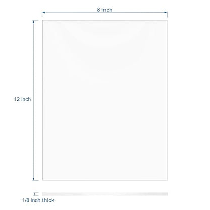 Pack of 10 Clear Acrylic Sheet 8" x 12" Cast Plexiglass Panel 1/8" Thick - Image 3