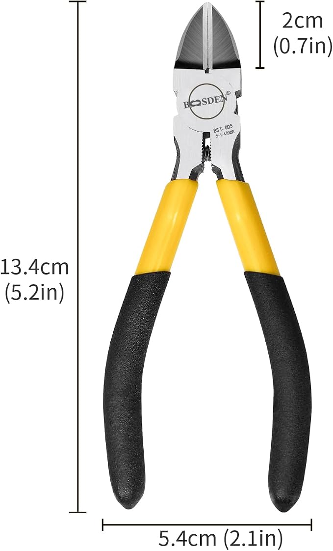 BOOSDEN 5" Wire Cutters, 5 Pack, Precision Cutting Pliers, Ultra Sharp Wire - Image 2