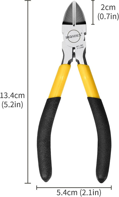 BOOSDEN 5" Wire Cutters, 5 Pack, Precision Cutting Pliers, Ultra Sharp Wire - Image 2