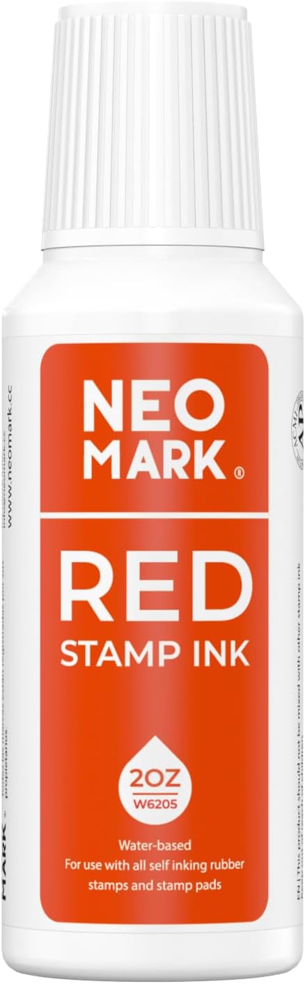 Premium Stamp Ink, Quick-Drying & AP-Certified Non-Toxic Refill Ink by NEOMARK