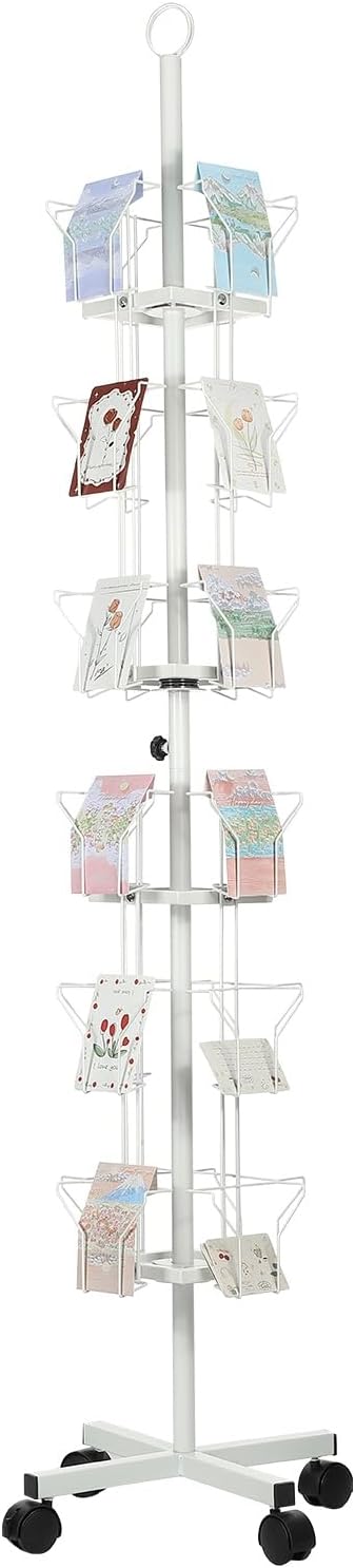 PATIKIL 6 Tier Rotating Greeting Card Rack, Metal Spinning Greeting Card by PATIKIL