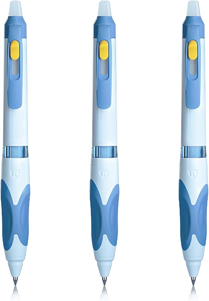 M&G 3 Pcs Retractable Erasable Gel Pens, 0.5 mm Blue Ink Gel Pen, Extra Fine by MG