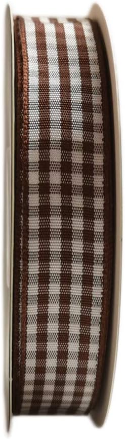 Micomon Brown and White Gingham Ribbon Buffillo Gingham Ribbon 25 Yards Each - Image 2