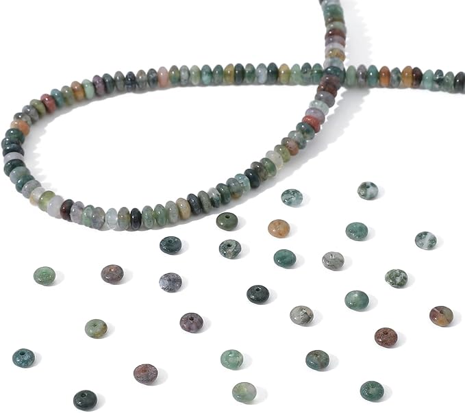 Natural Indian Agate Disk Stone Beads 4x2mm 160pcs Rondelle Loose Semi Gemstone - Image 6