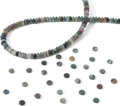Natural Indian Agate Disk Stone Beads 4x2mm 160pcs Rondelle Loose Semi Gemstone - Image 6