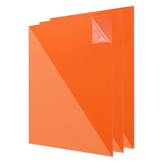 uxcell 3Pcs Acrylic Sheets 12x12 Inch Acrylic Panel 1/8 Inch-3mm Plastic Board by uxcell