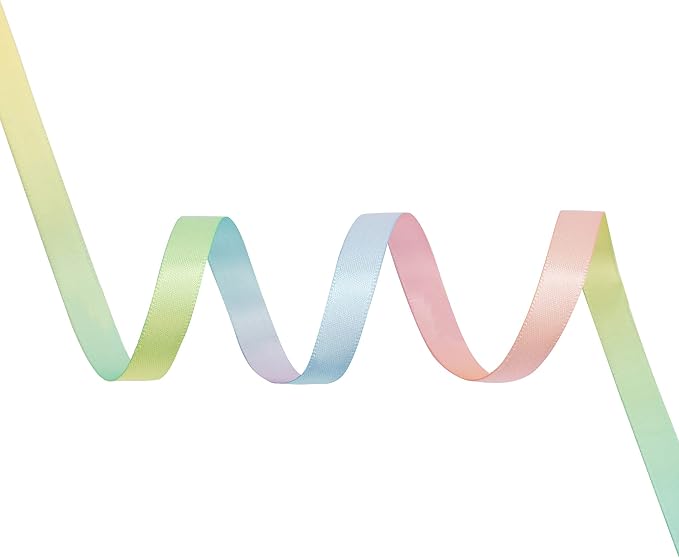 MEEDEE Pastel Rainbow Satin Ribbon - Image 3
