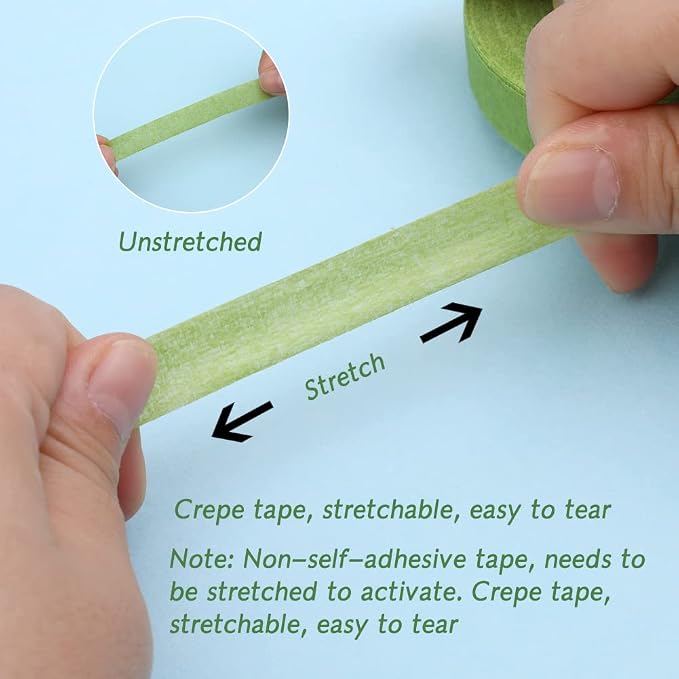 6 Rolls Floral Tape, 1/2" by 180Yard Green Floral Tape - Image 5