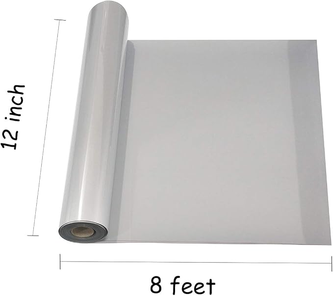 guangyintong Reflective Light Grey Heat Transfer Vinyl HTV Rolls, Light Grey - Image 3