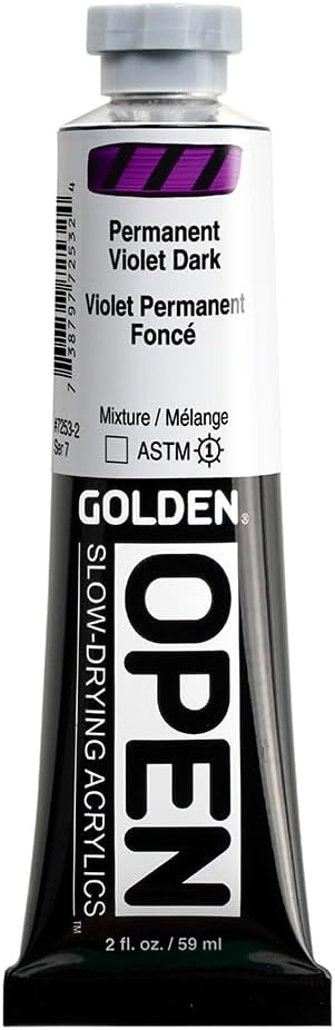 OPEN Slow-Drying Acrylics by GOLDEN, Permanent Violet Dark, 2 fl oz. tube by GoldenArtistColors