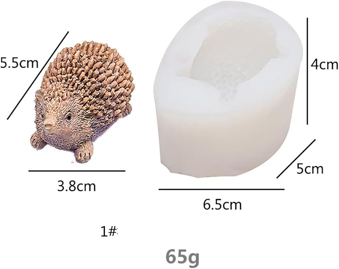 Cute 3D Hedgehog Scented Candle Mold 2 Pack Hedgehog Mold Silicone Mold - Image 5