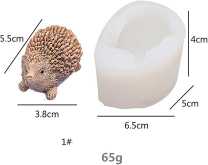 Cute 3D Hedgehog Scented Candle Mold 2 Pack Hedgehog Mold Silicone Mold - Image 5