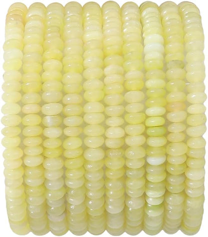 Natural Lemon Jade Disk Stone Beads 4x2mm 160pcs Rondelle Loose Semi Gemstone by Beadia