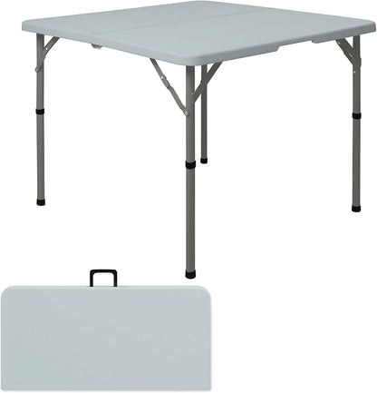 34" Square Folding Table, Party Use, HDPE Plastic Tabletop by HAISIWLKJ