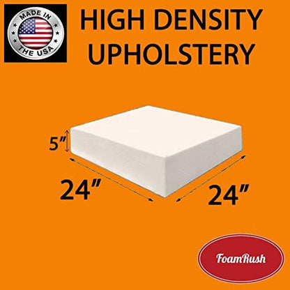 FoamRush 5" x 24" x 24" Upholstery Foam Cushion High Density - Image 8