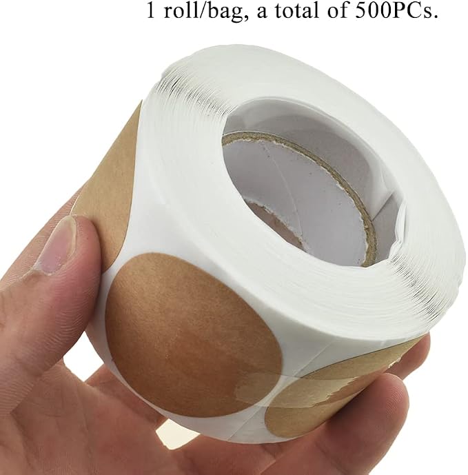 HAHIYO 1.5-Inch 500Pcs Natural Brown Kraft Round Label - Image 6