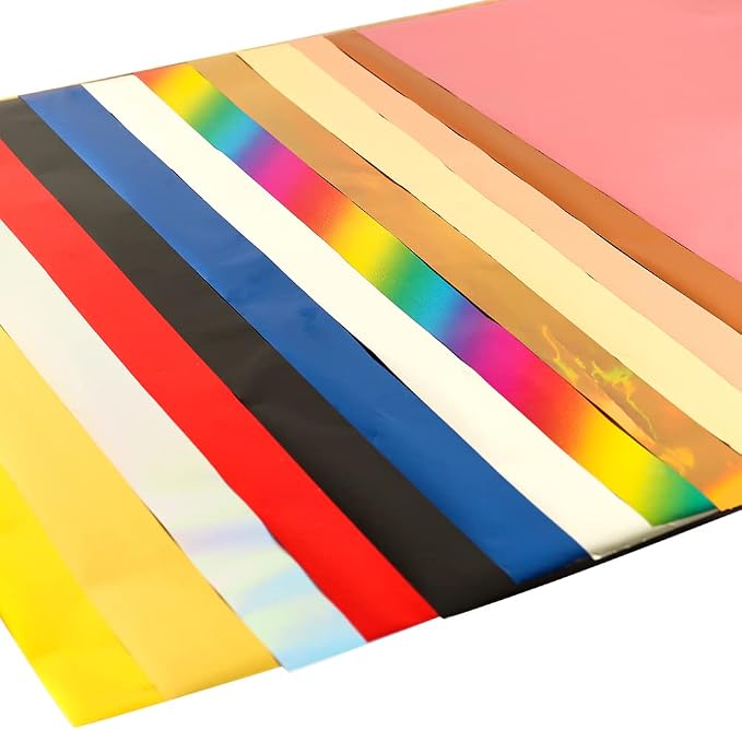 300 Pieces Toner Reactive Foil 6 Assorted Color Foil Paper Sheets - Image 8