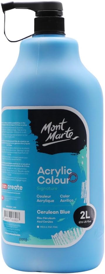 Mont Marte Discovery School Acrylic, Cerulean Blue, 1/2 Gallon. Ideal by MontMarte