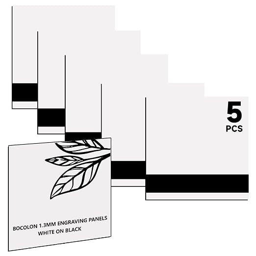 5PCS Laser Engraving Double Color ABS Plastic Sheet, Two-Tone Laserable by Bocolon