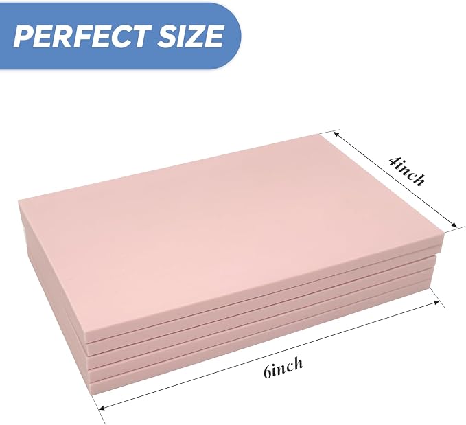 5 Pack 4"x6" Pale Pink Rubber Stamp Carving Blocks Pink Rubber Carving Blocks - Image 2