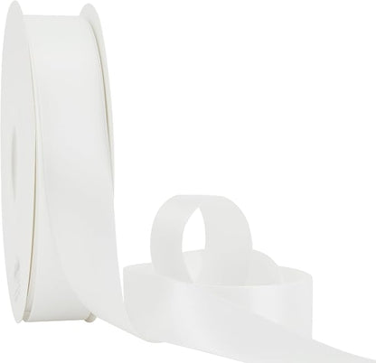 HUIHUANG White Satin Ribbon 1 inch x 50 Yards Double-Faced Polyester Silk Satin - Image 3