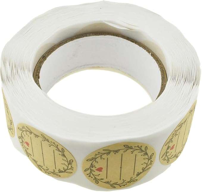 HAHIYO 1Inch 500Pcs Natural Brown Kraft Label Sticker Roll - Image 5