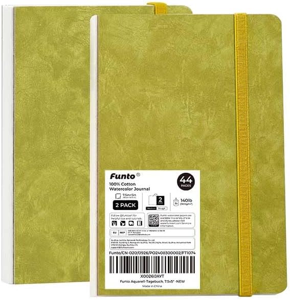 Funto Watercolor Journal, 2 Packs, 44 Pages Each, Cold-Pressed 100% Cotton - Image 7