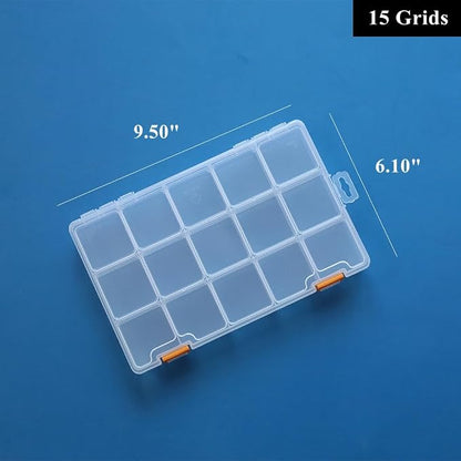 BangQiao 4 Pack 15 Grids Clear Plastic Storage Box - Image 2
