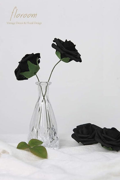 Floroom Artificial Flowers 50pcs Real Looking Black Foam Fake Roses - Image 2