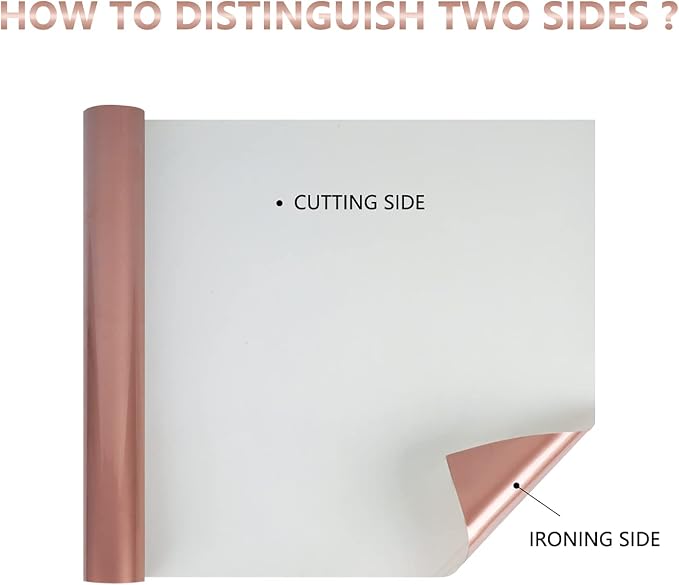 guangyintong Rose Gold Heat Transfer Vinyl Rolls, Machine Washable, Compatible - Image 5