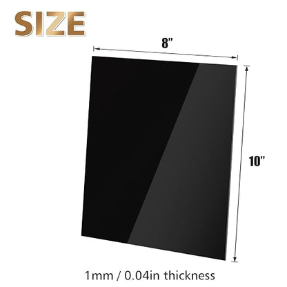 Egofine 8" x 10" Black Plexiglass Sheets 12 Pack 0.04 Inch Cast Acrylic Sheet - Image 2